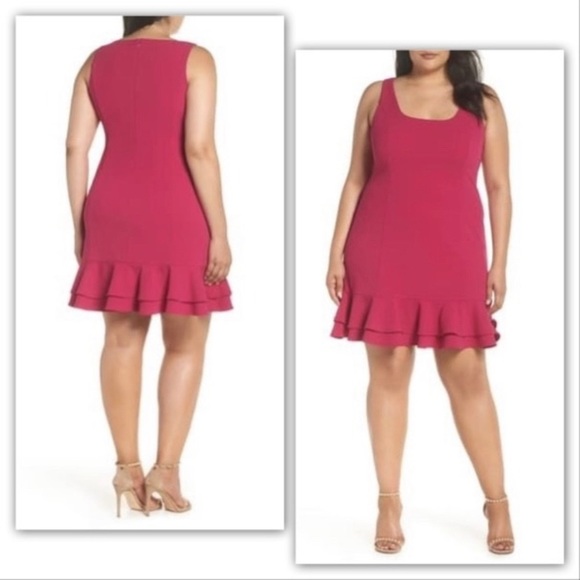 Chelsea28 Dresses & Skirts - CHELSEA28 Pink fuchsia ruffle hem dress